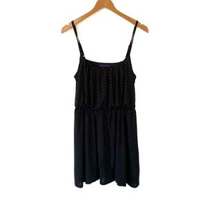 Black & Gold Forever 21 Polka Dot Blouson Dress
